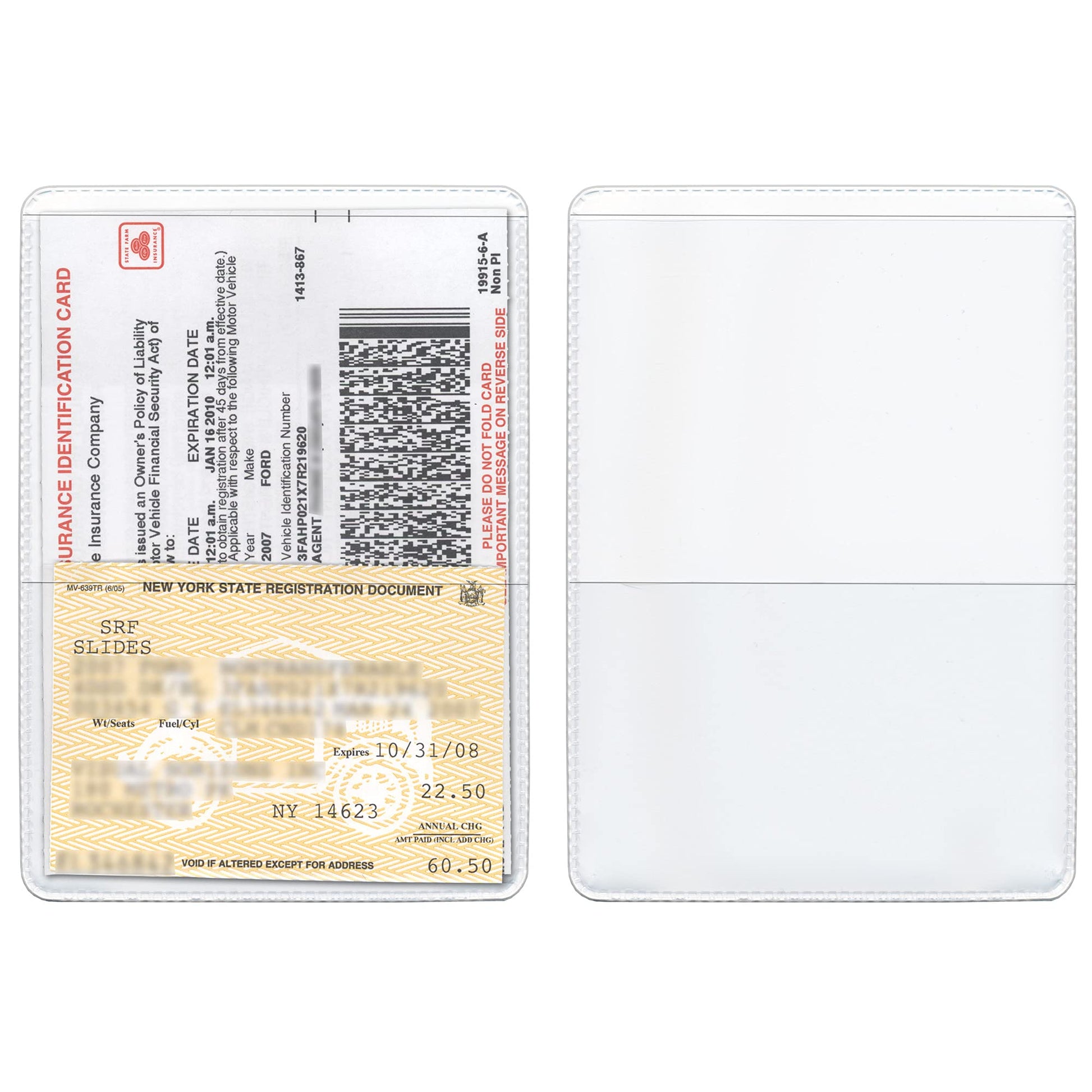 StoreSMART® - White-Back Auto Insurance & ID Card Holders - 20 Pack - RFS20-W20