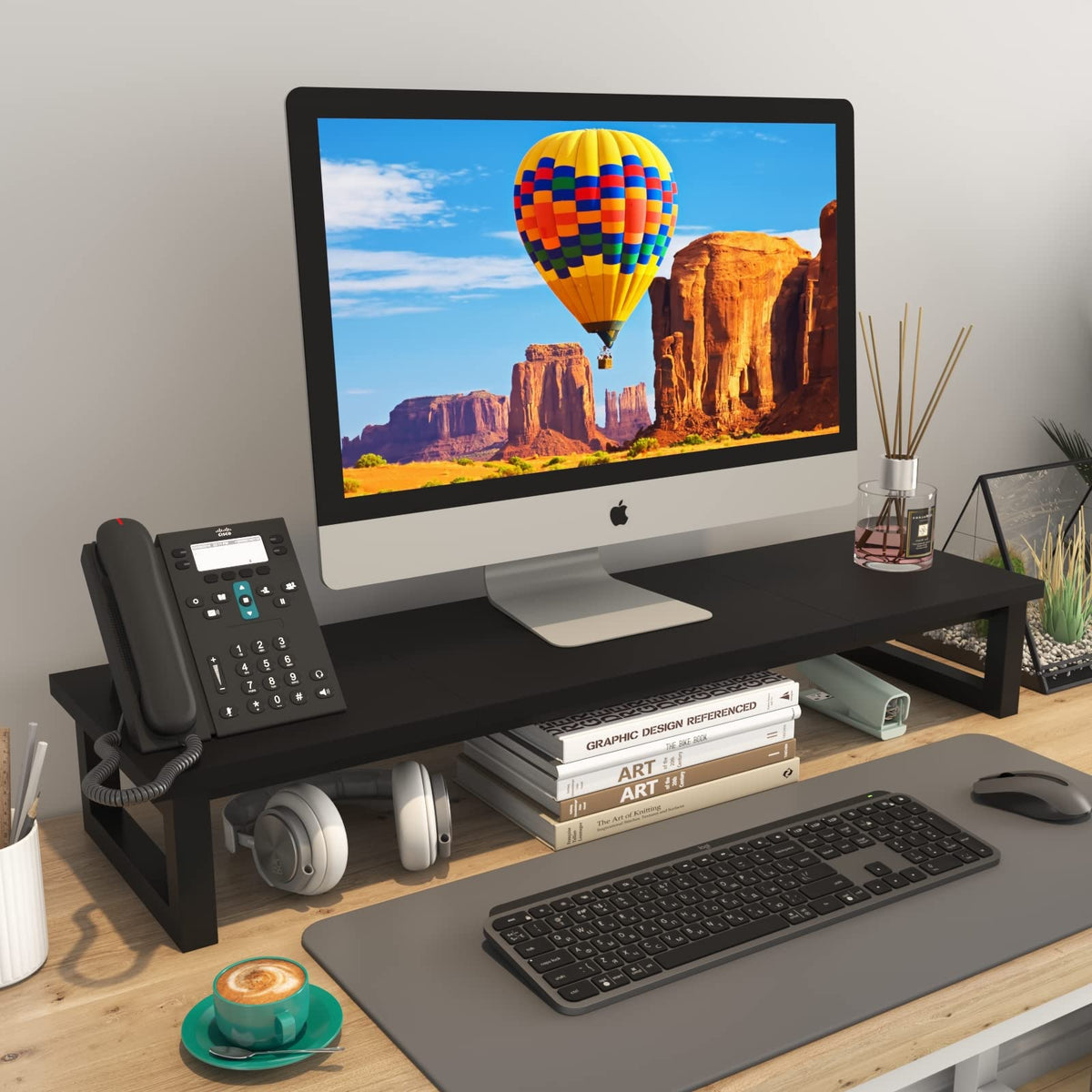 YAOHUOO Dual Monitor Stand Riser, 39Inch Large Monitor Stands for 2 Monitors, Computer Monitor