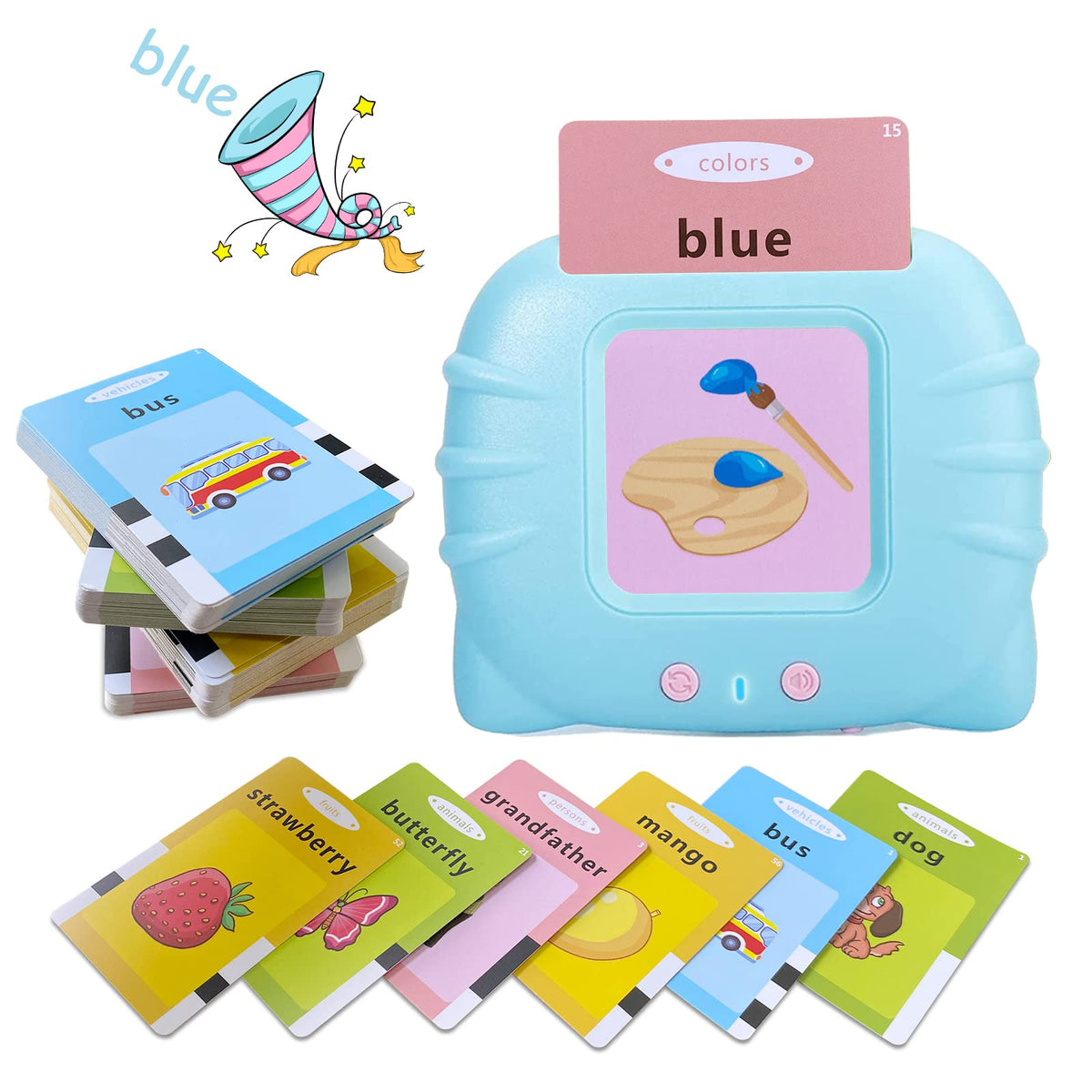 Toddler Talking Flash Cards for 1 2 3 4 5 Year Old Boys and Girls - Language Sensory Learning