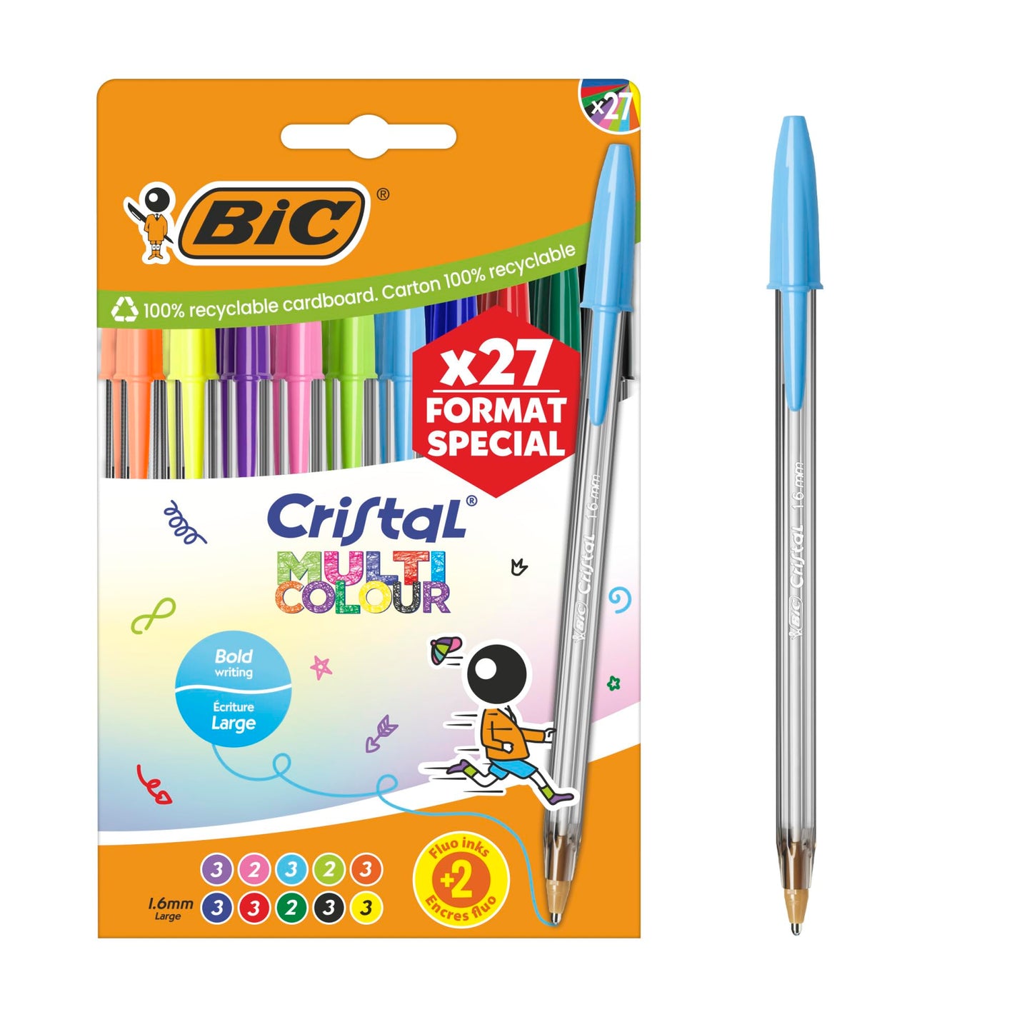 BIC CRISTAL MULTICO AST BOX27FS EU
