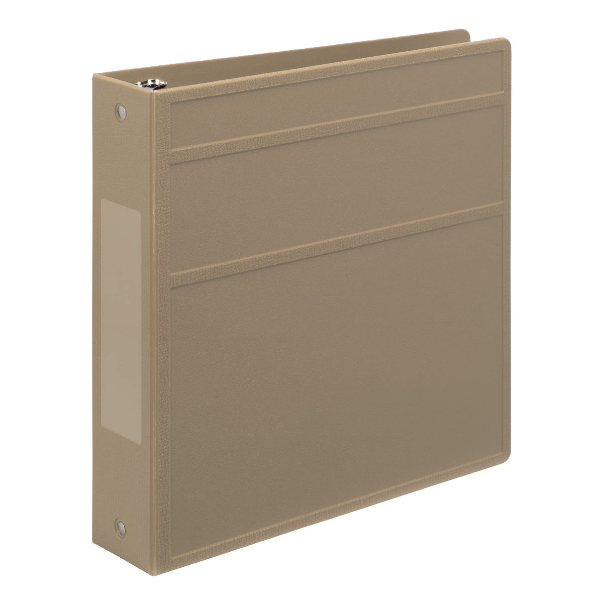 Carstens 2-Inch Heavy Duty 3-Ring Binder - Side Opening, Sand, Durable Plastic, Precision No-Gap