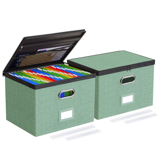 Oterri File Box Large 2-Pack Hanging Organizer for Letter/Legal-Size Folder