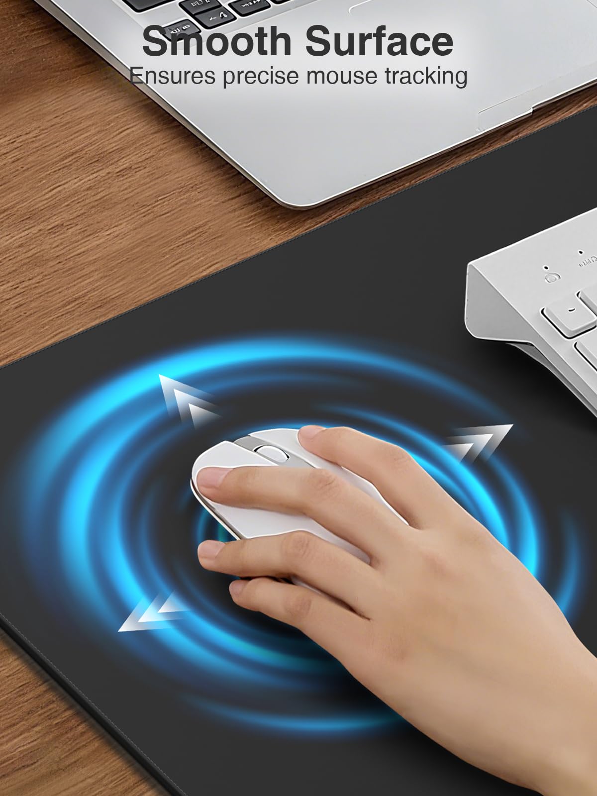 Wireless Charging Mouse Pad, 31.5"x15.8" Large Desk Mat, Smooth Glide