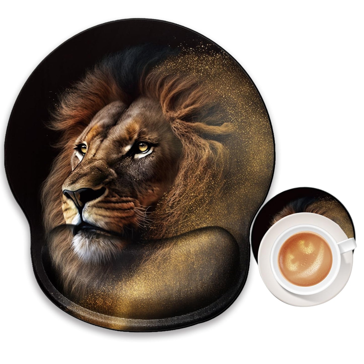 Lion Mouse Pad with Wrist Support Gel Mousepad Wrist Rest Animal Mouse Mat Gaming Cushion Mouse