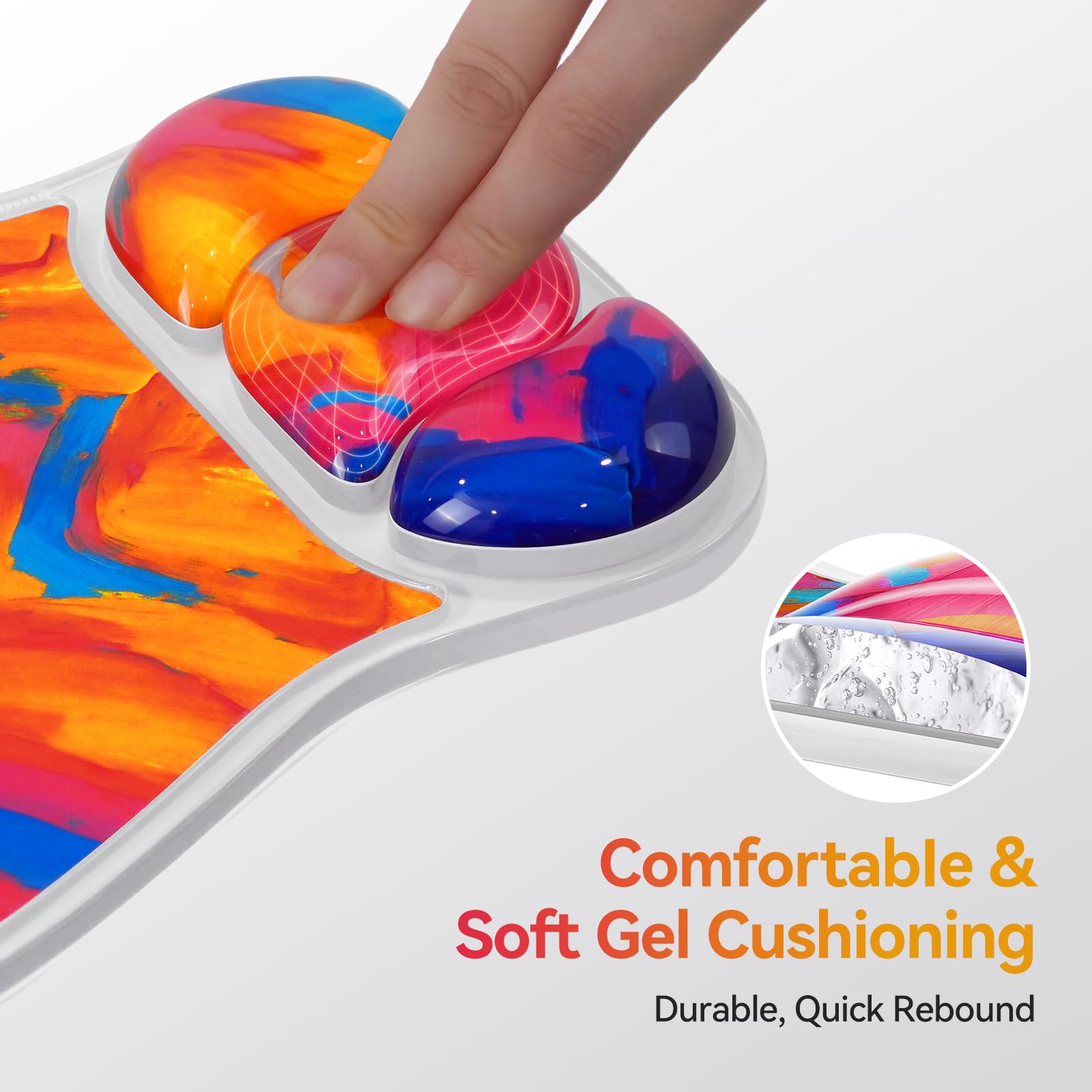 TECKNET Gel Ergonomic Mouse Pad, Mouse Pad with Wrist Rest, Oil Painting