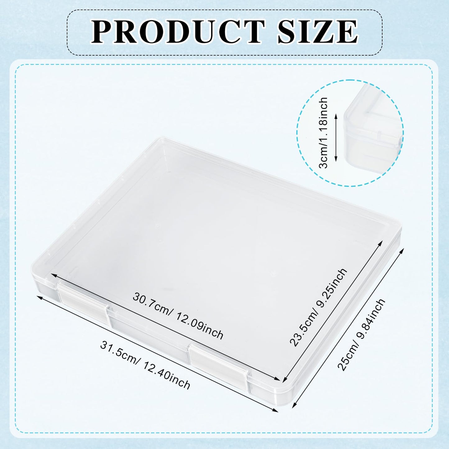PerKoop 6 Pcs Clear Paper Storage Box,12.4 x 9.84 x 1.18 Inches,White