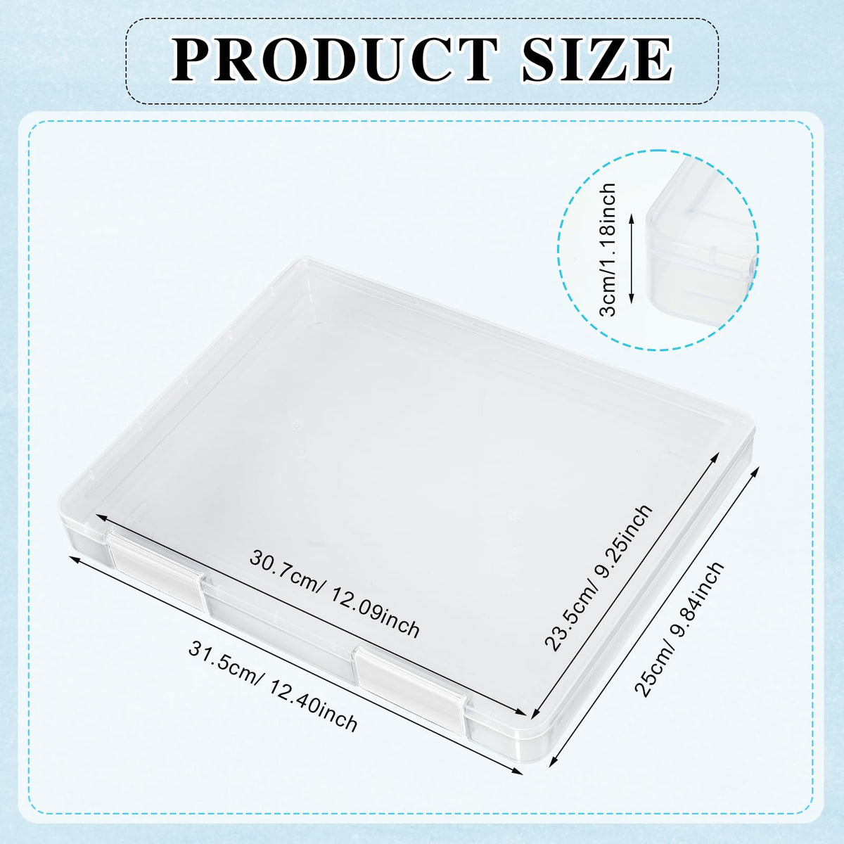 PerKoop 6 Pcs Clear Paper Storage Box,12.4 x 9.84 x 1.18 Inches,White