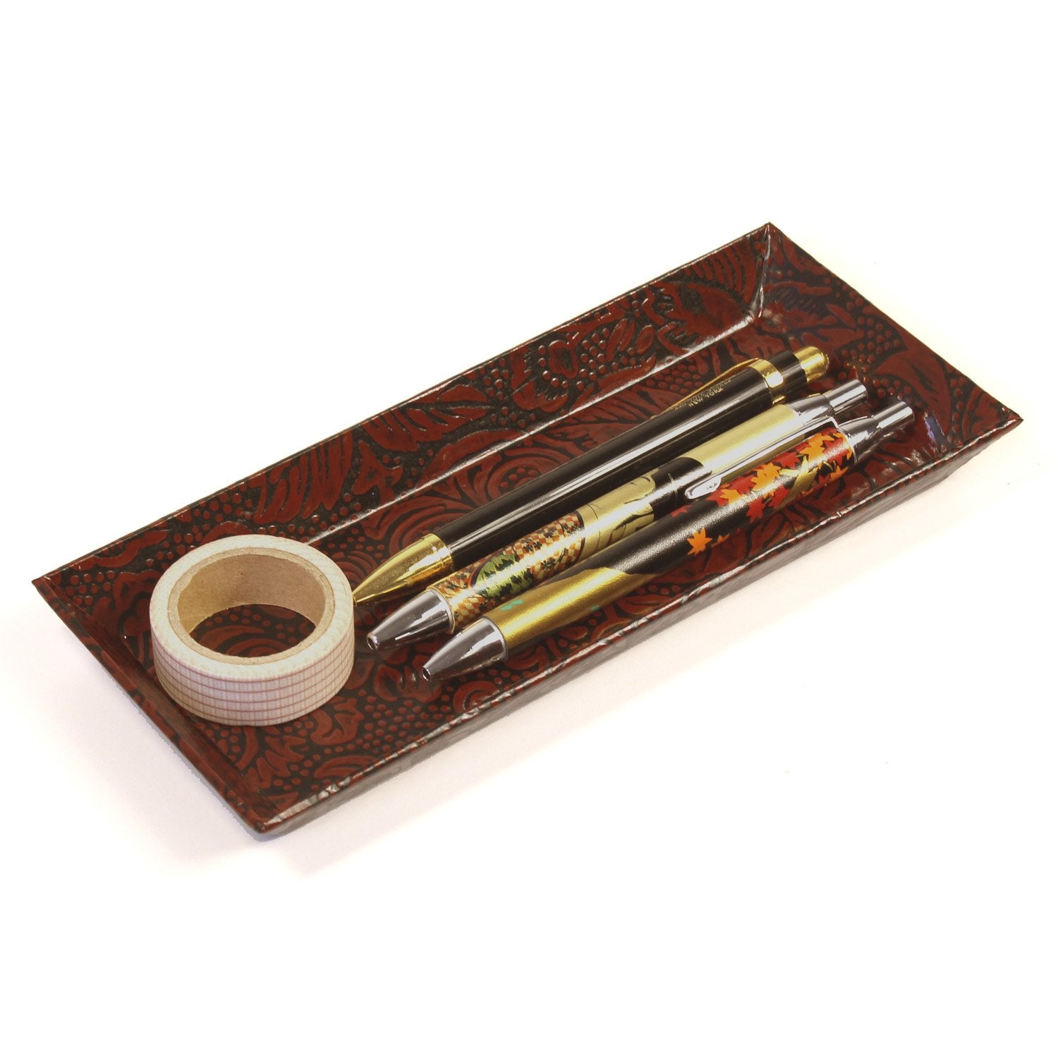 urushi Paper Pen Tray Brown