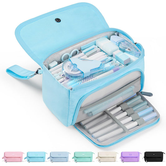 Sooez Super Large Pencil Case, Big Capacity Pencil Bag with 3 Compartments