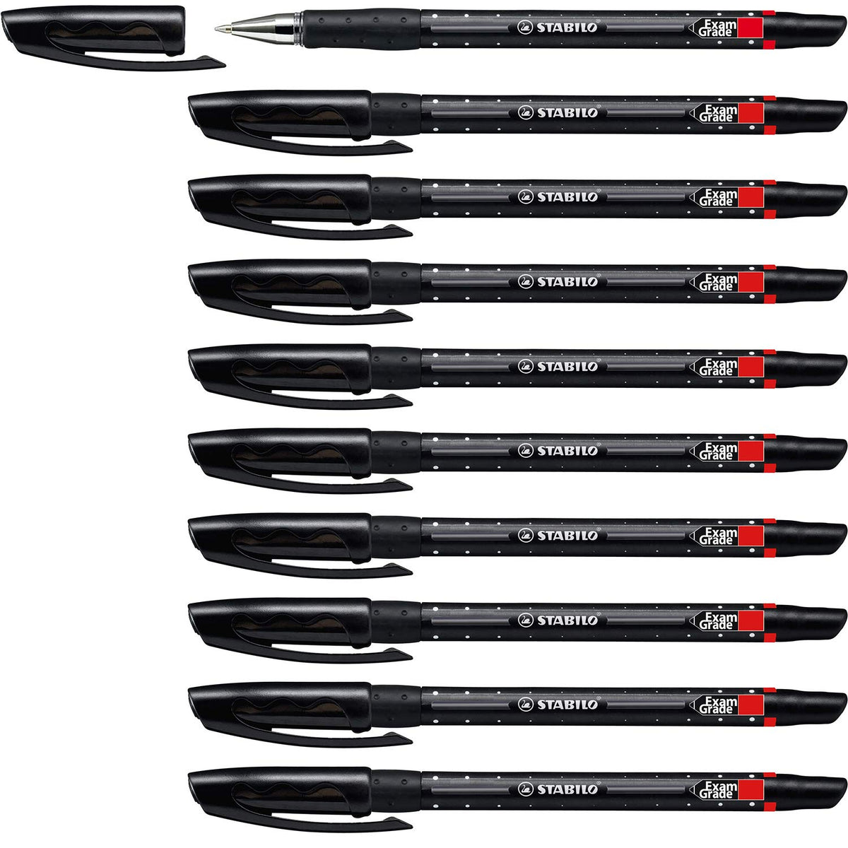 STABILO Ballpoint Pen Exam Grade - Pack of 10 - Black