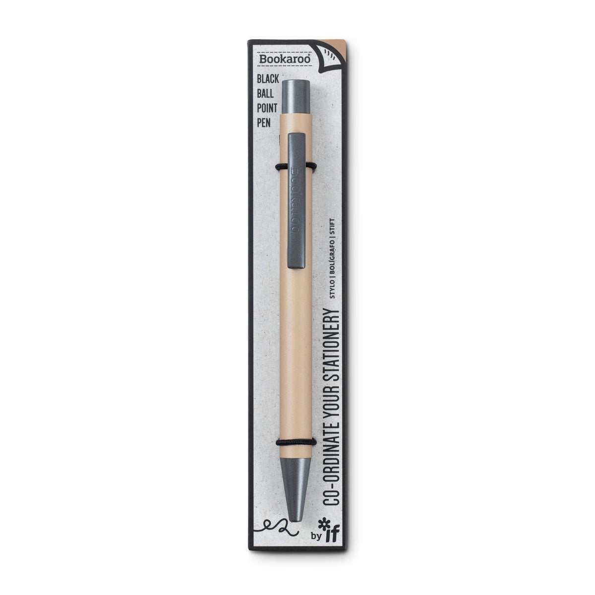 IF Bookaroo Pen, soft touch, colour coated pen with black ink - GOLD
