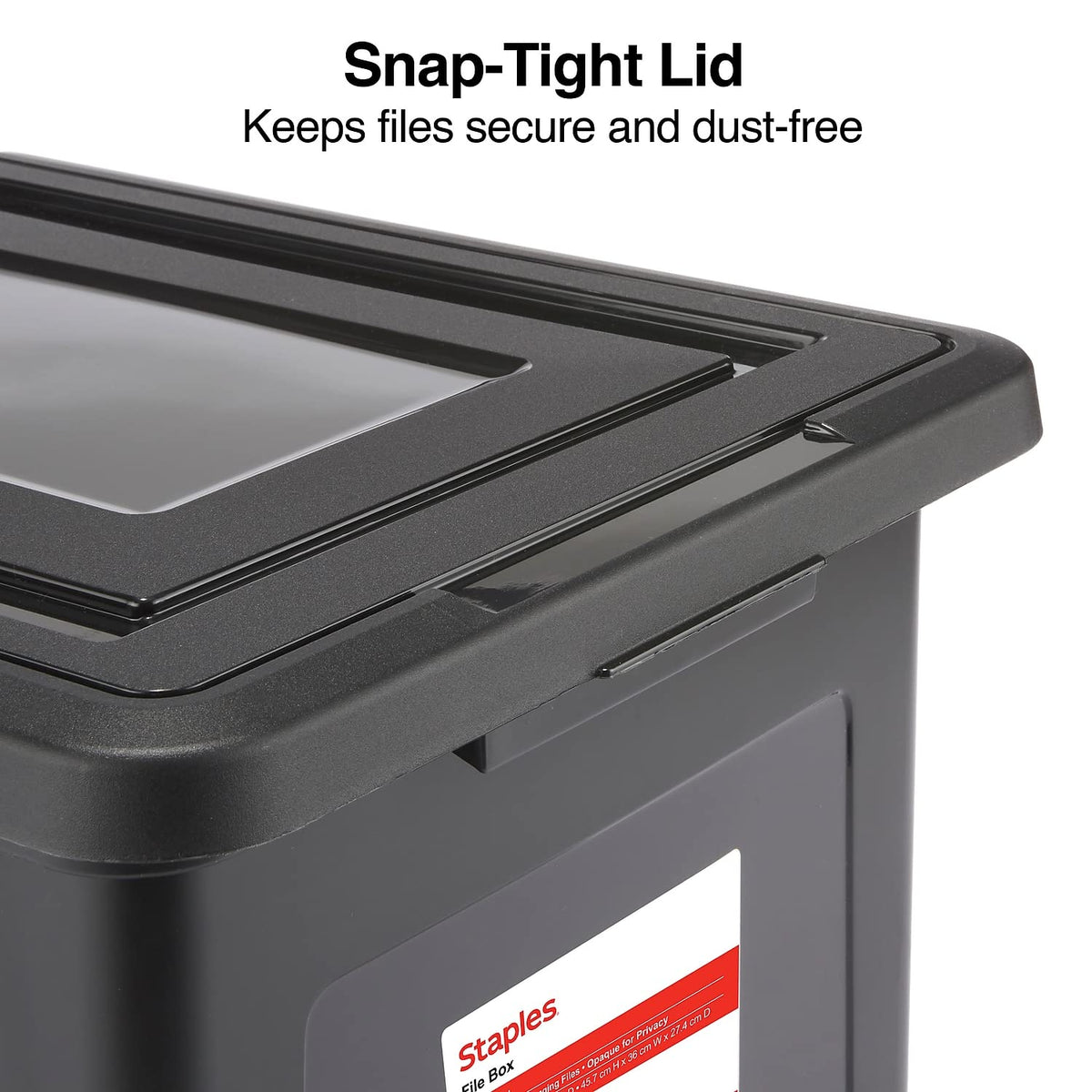 Staples Hanging File Folder Box, Storage Bin Organizer, Snap Lid