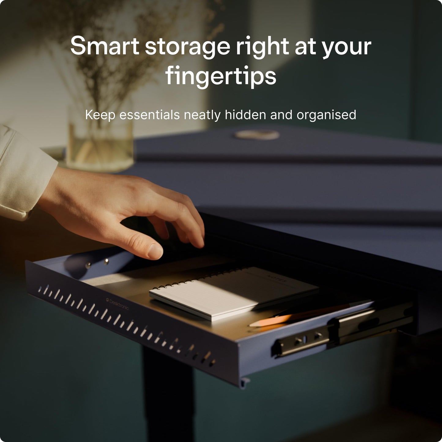 Desktronic Under Desk Drawer — Hidden Under-Desk Storage Organizer, Easy Install, Large Capacity