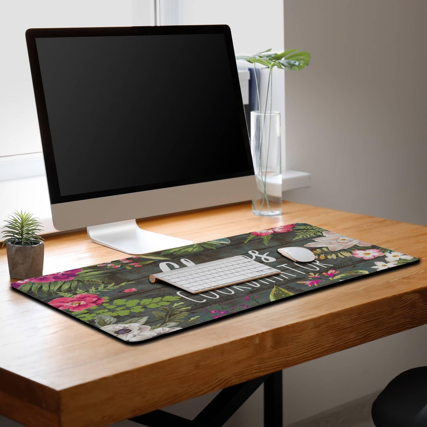 Samgula Keyboard Pad Floral Desktop Pad Big Mouse Pads XXL Mouse Pad Gaming Mouse Mat Waterproof
