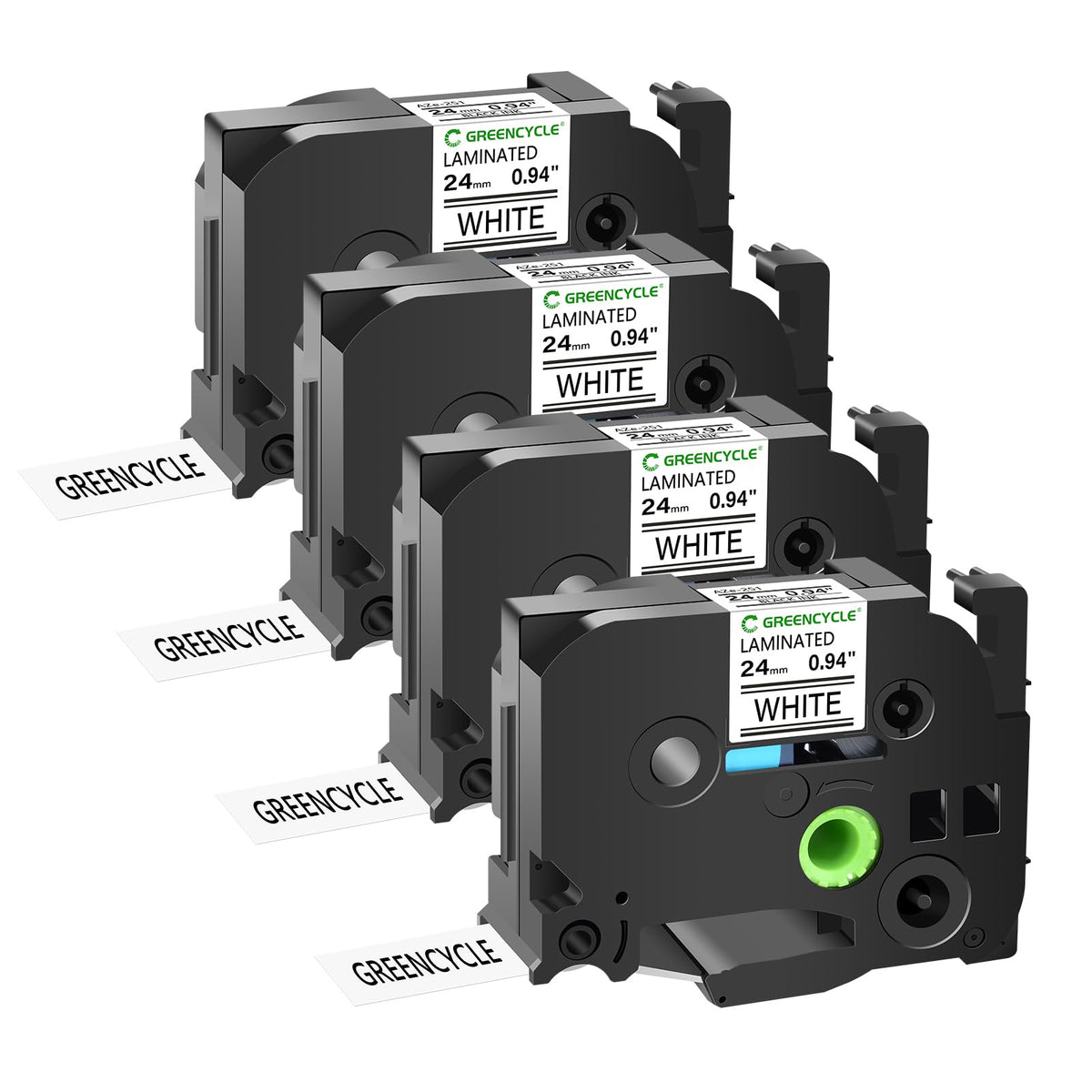 GREENCYCLE TZe-251 24mm Label Tape Compatible for Brother P-Touch TZe251 Label Maker Tape 24mm 0.94