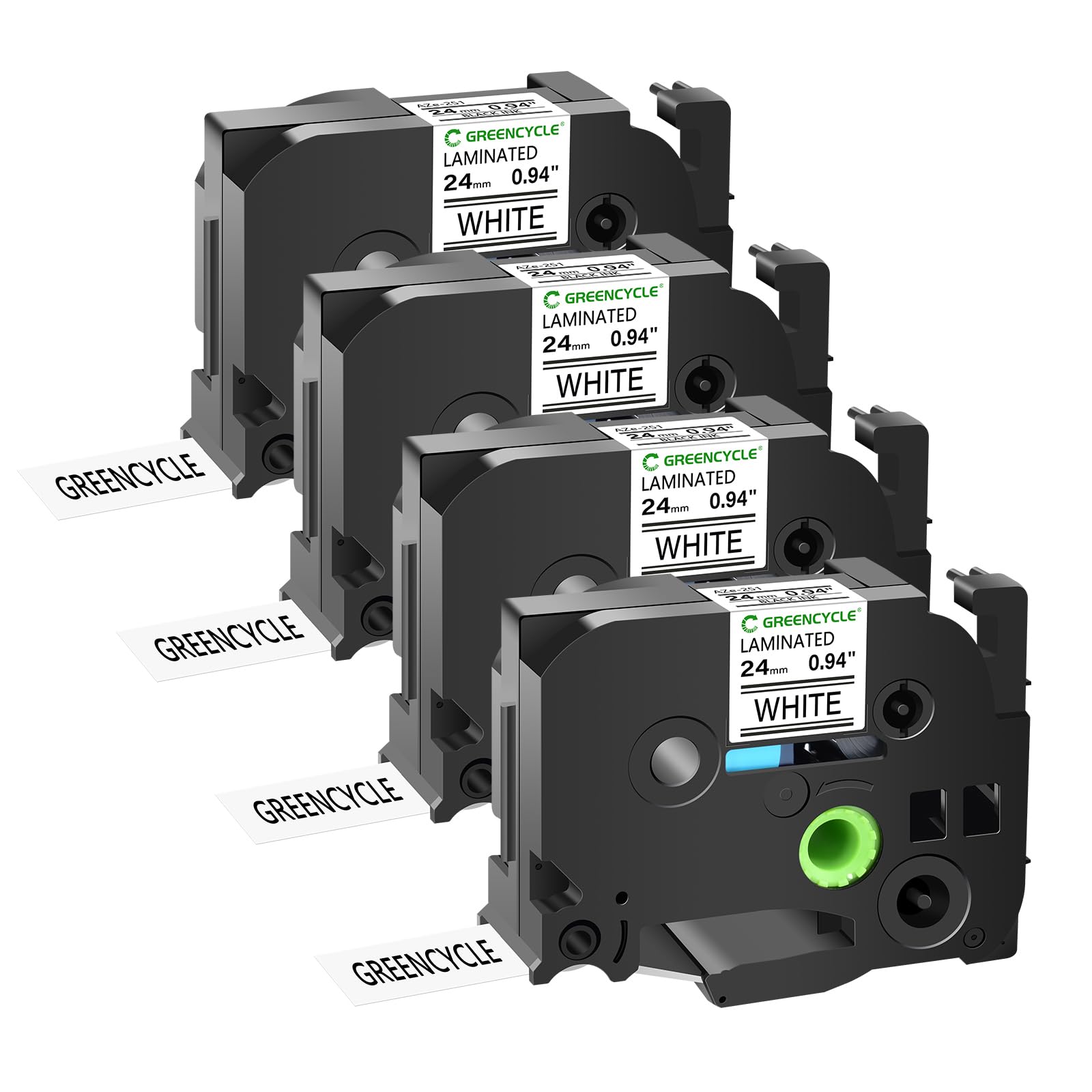 GREENCYCLE TZe-251 24mm Label Tape Compatible for Brother P-Touch TZe251 Label Maker Tape 24mm 0.94