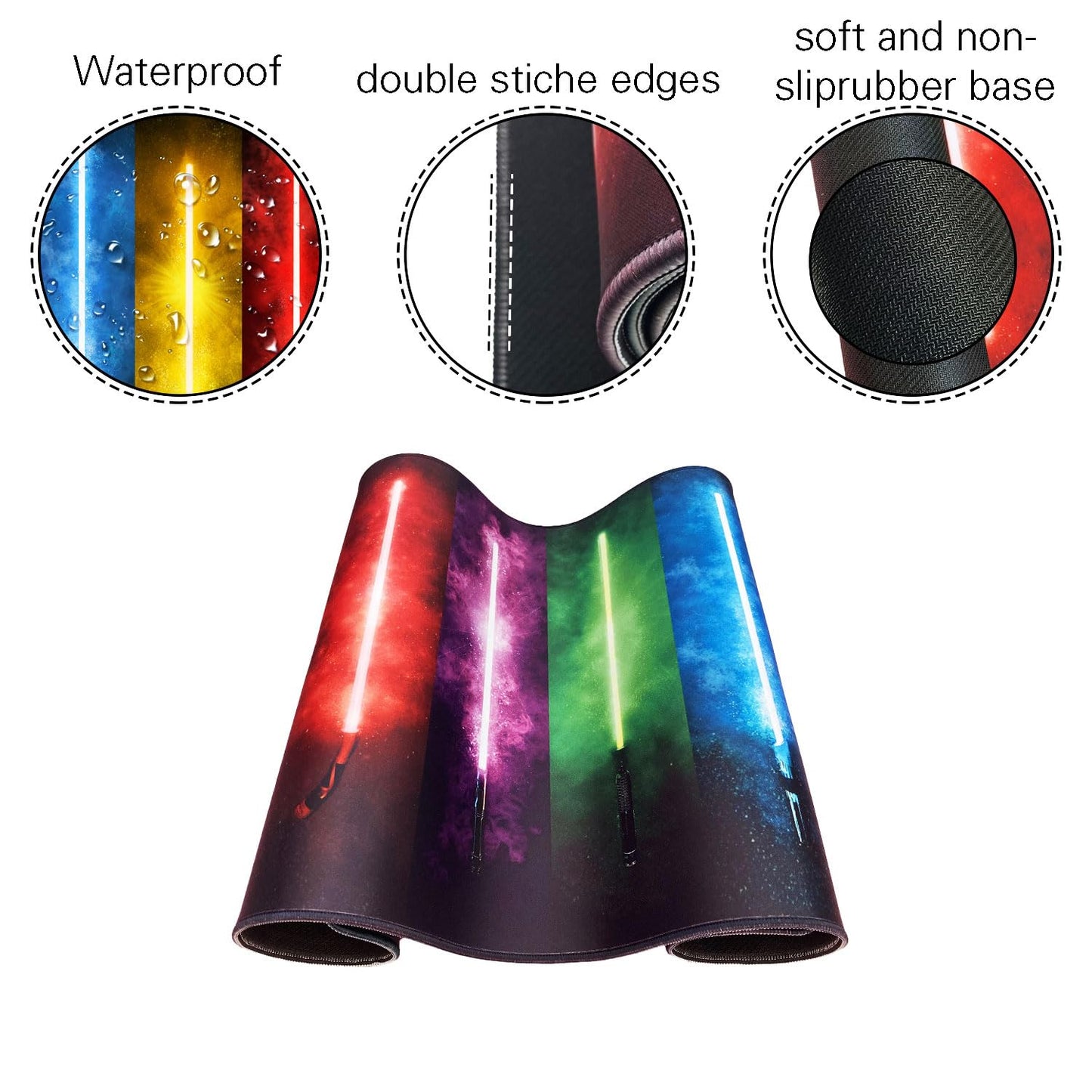 Large XXL Mouse Pad, Super Thick Waterproof Desk Mat with Stitched Edge