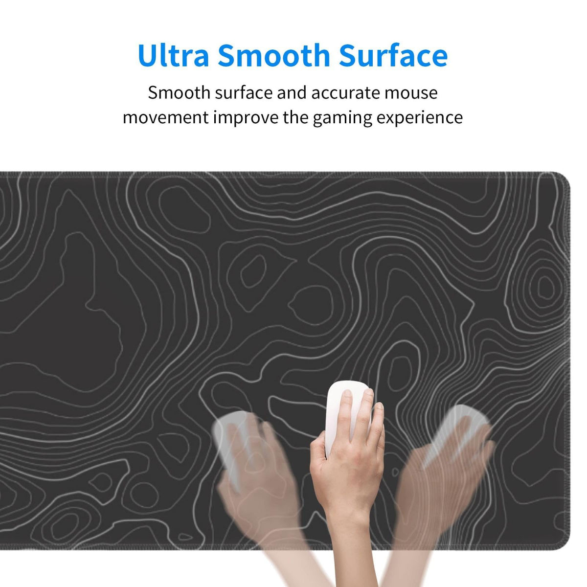 Topographic Contour Extended Big Mouse Pad Large,Gaming Mouse Pad Desk Pad,31.5×11.8 Inch Long