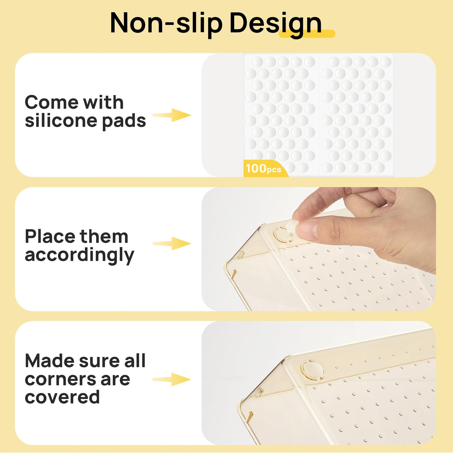 Vtopmart 25 Pack Plastic Drawer Organizers with Non-slip Rubber Pads
