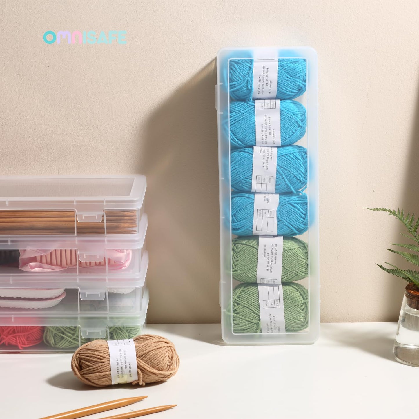 OMNISAFE 6 Pack Large Plastic Hobby Art Craft Organizer,Storage Containers