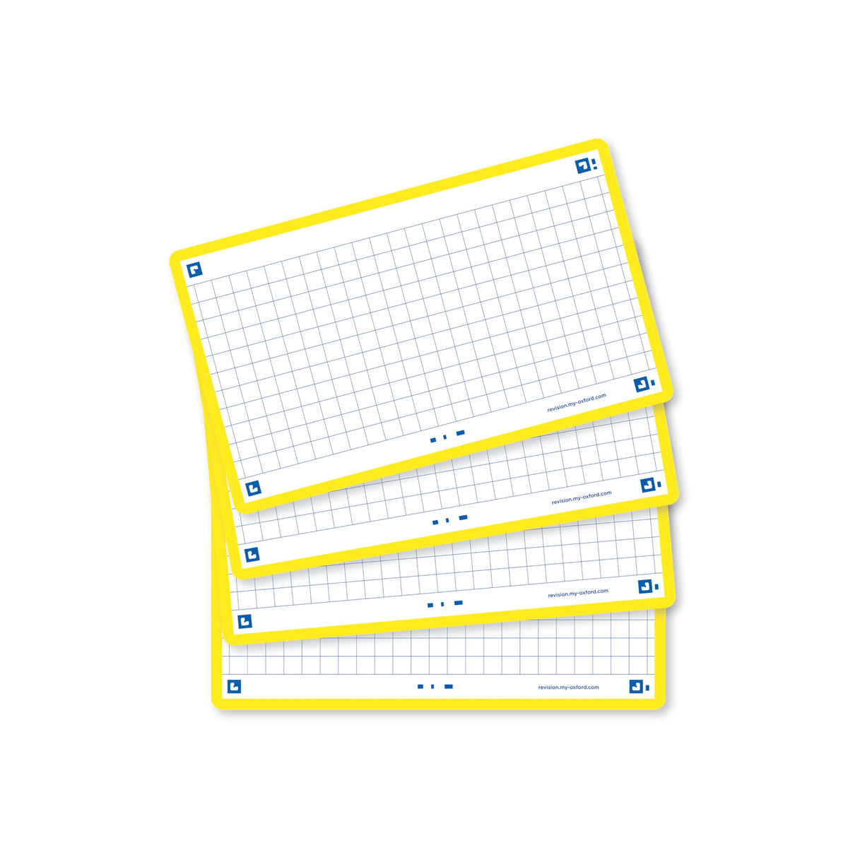 Flash Cards by Oxford, Squared with Yellow Frame, Pack of 80 Cards, 7.5x12.5cm Size 400133871