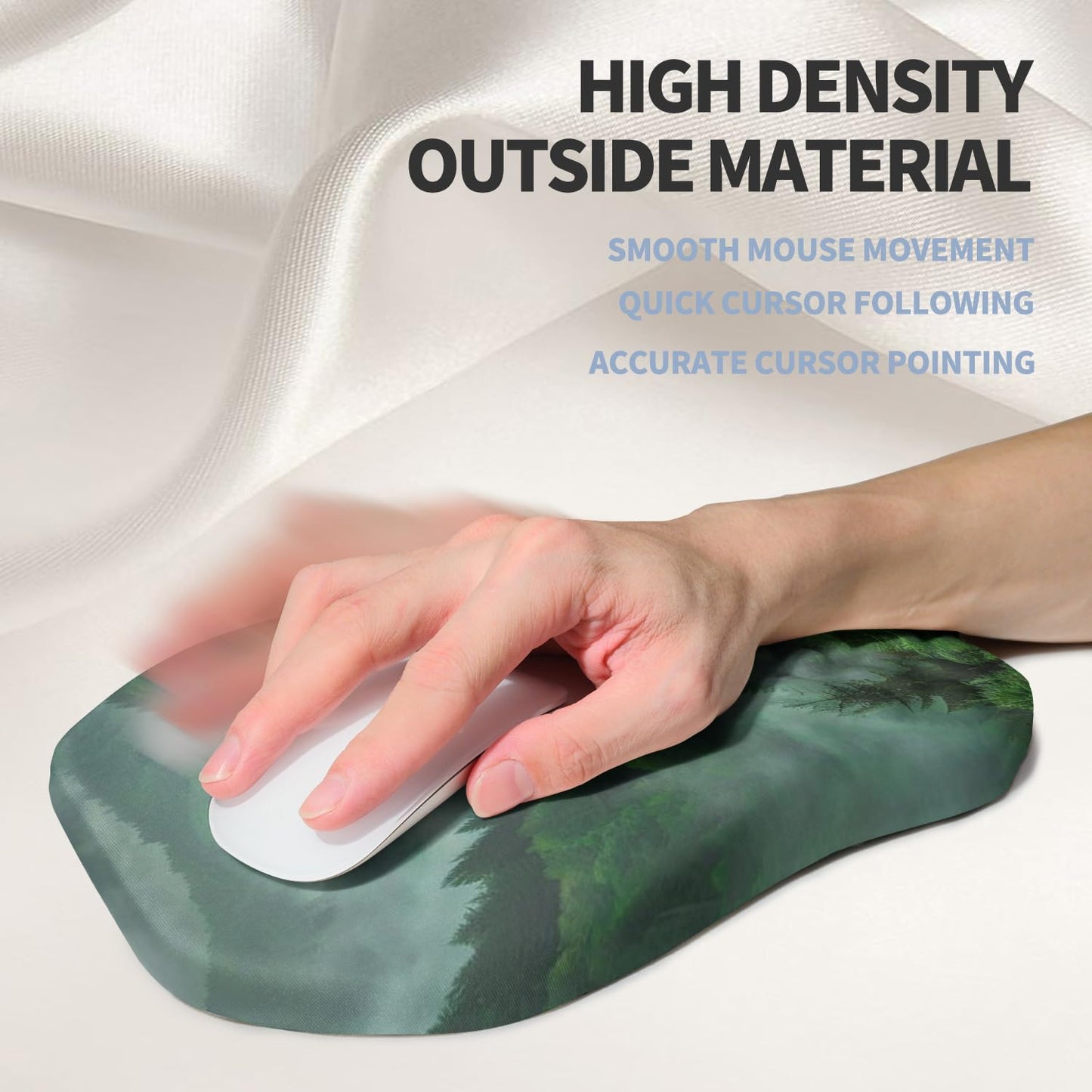 Gleamtide Ergonomic Raised Mouse Pad Wrist Support with Bilateral Slope Memory Foam Mousepad for