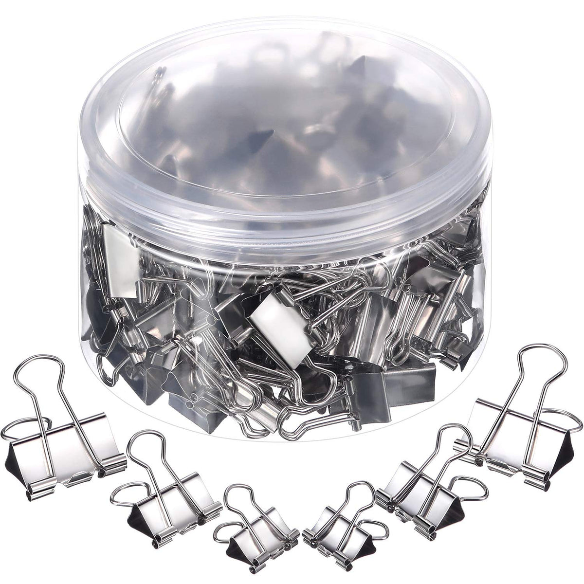 TecUnite 150 Pcs Silver Binder Clips Assorted Sizes