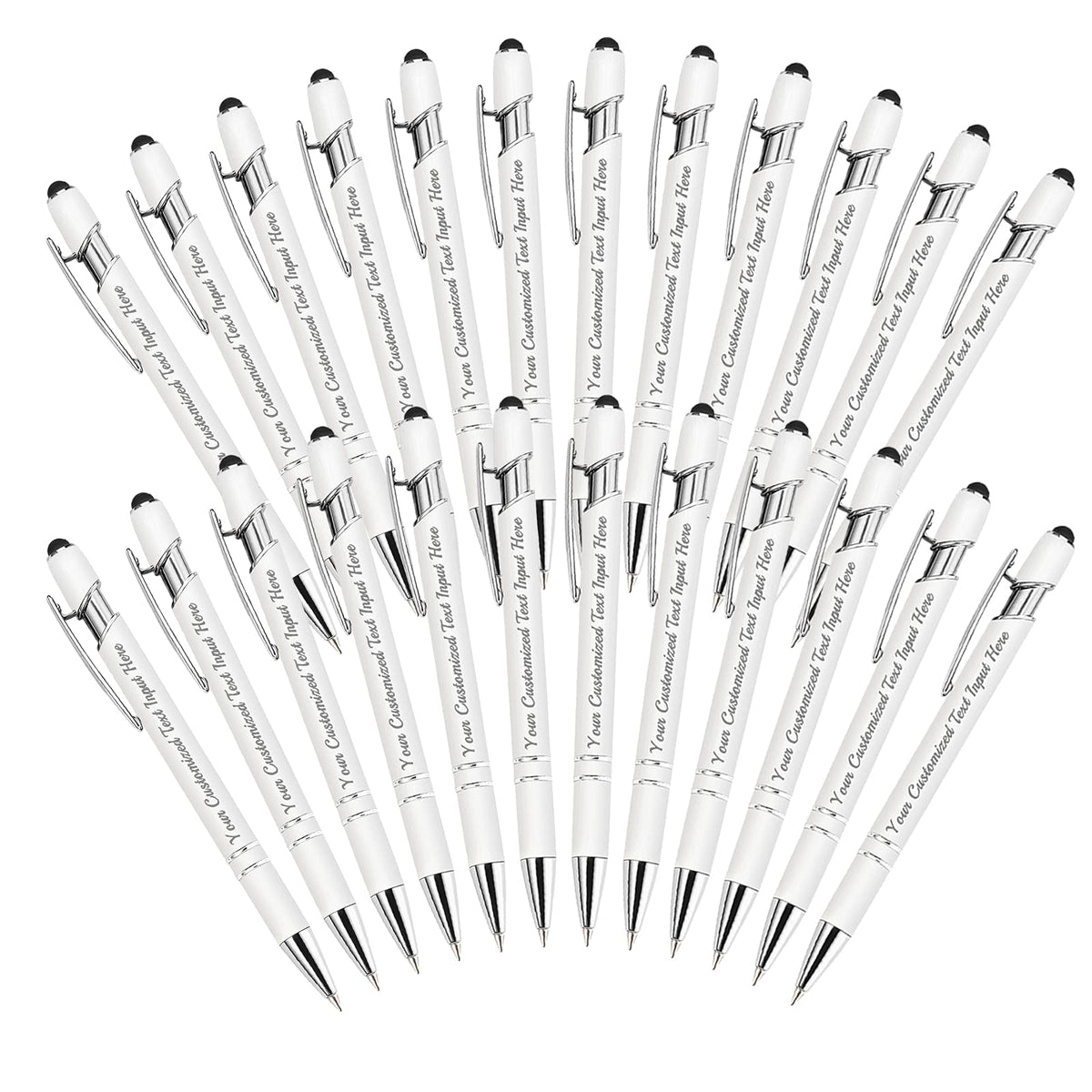 Betenshtresk Personalized Ballpoint Pen 24pcs, Custom Pens Free Engraved Bulk with Name Logo, Soft