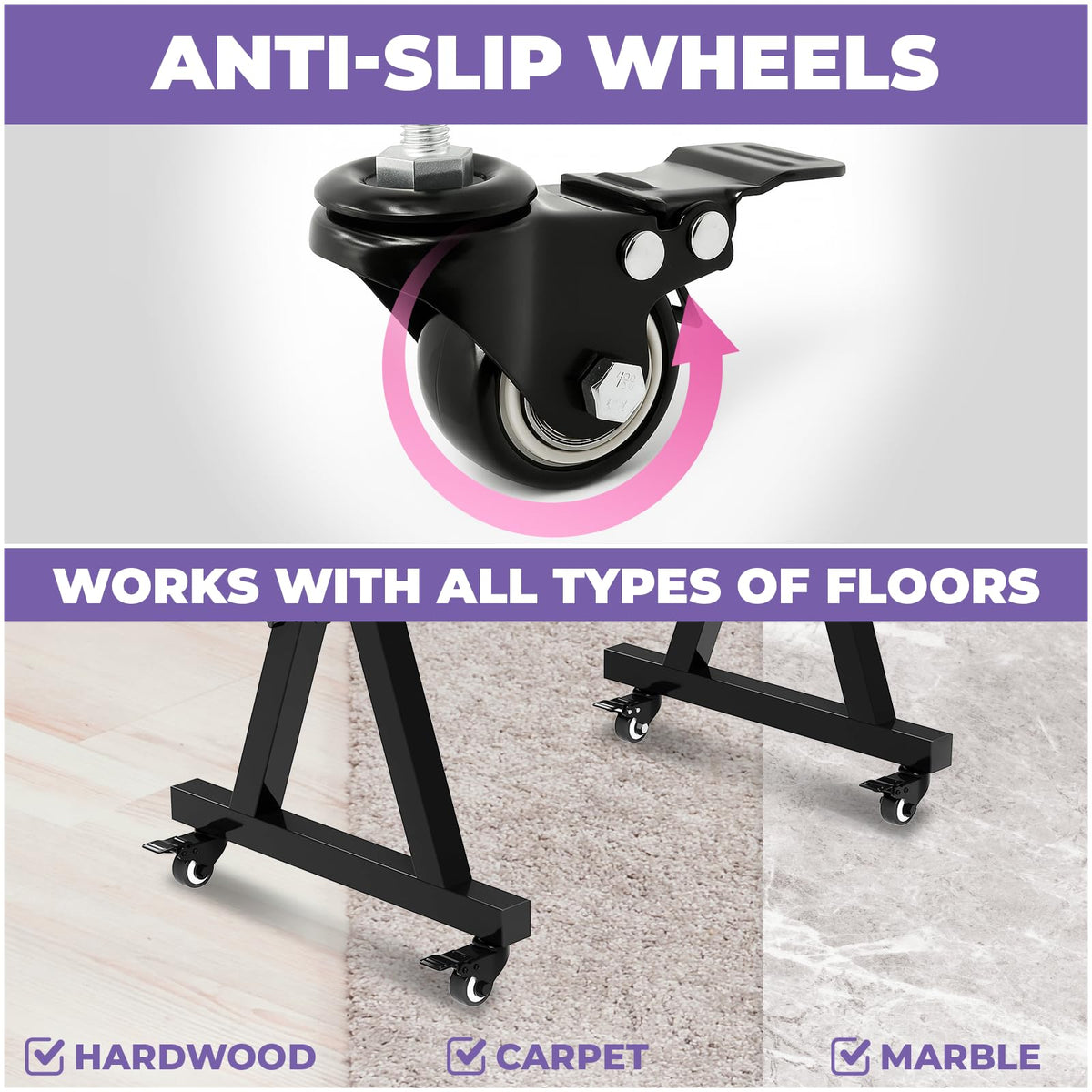 Liquid Stands Keyboard Stand Caster Wheels Set of 4 with Brake