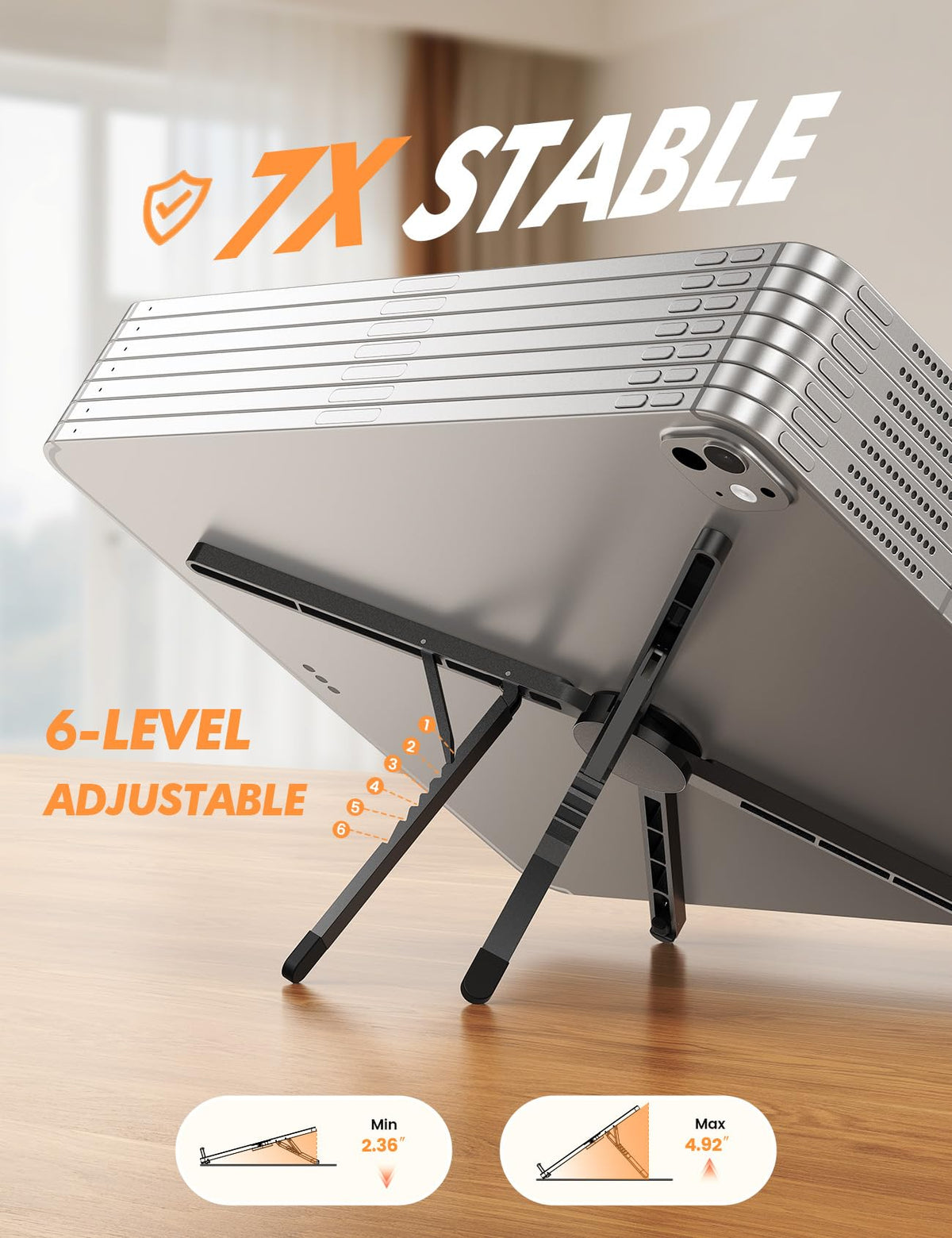Lamicall Portable Laptop Stand for Desk Travel 0.47in Ultra-Slim Non-Magnet