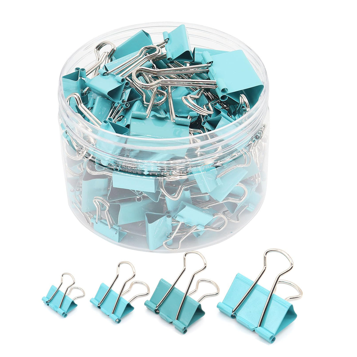 Binder Clip Paper Clamps, Assorted Sizes (Mini, Small, Medium, Large), 100 Pcs Clips for Office