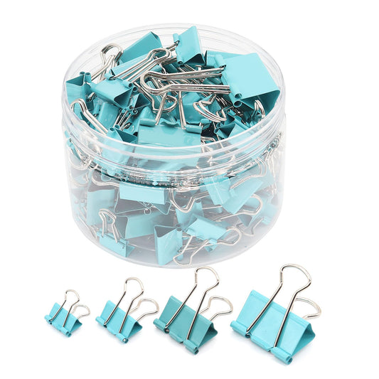 Binder Clip Paper Clamps, Assorted Sizes (Mini, Small, Medium, Large), 100 Pcs Clips for Office