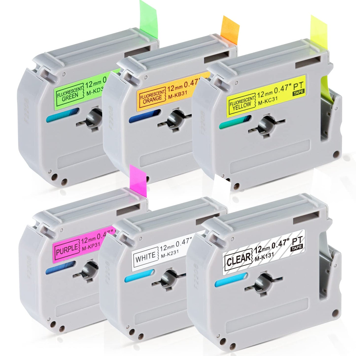 Fairesure Color M Tape Label Tape Self-Adhesive Plastic for Ptouch PT-90