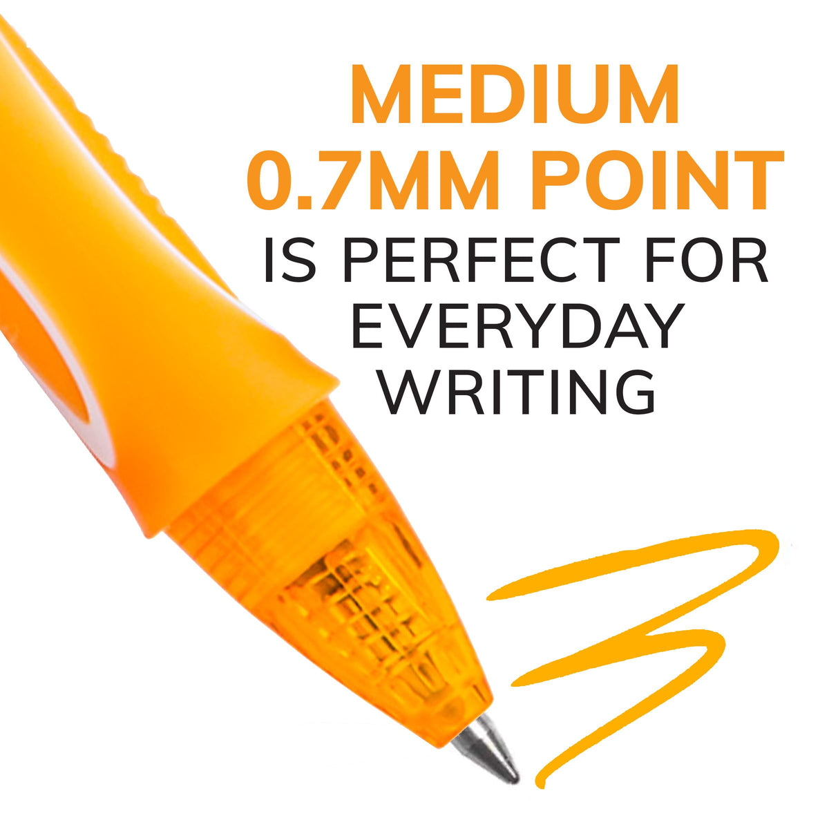 BIC Gelocity Quick Dry Colored Gel Pens, 0.7mm, Black Ink Pens, Pack of 24