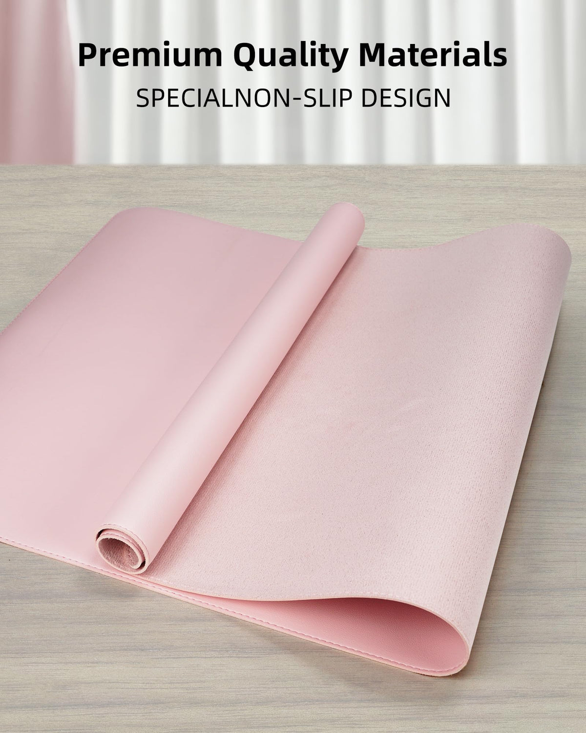 AFIING Large Desk Mat 55" x 24" - PU Leather Desk Pad Protector, Waterproof Non-Slip Extended Mouse