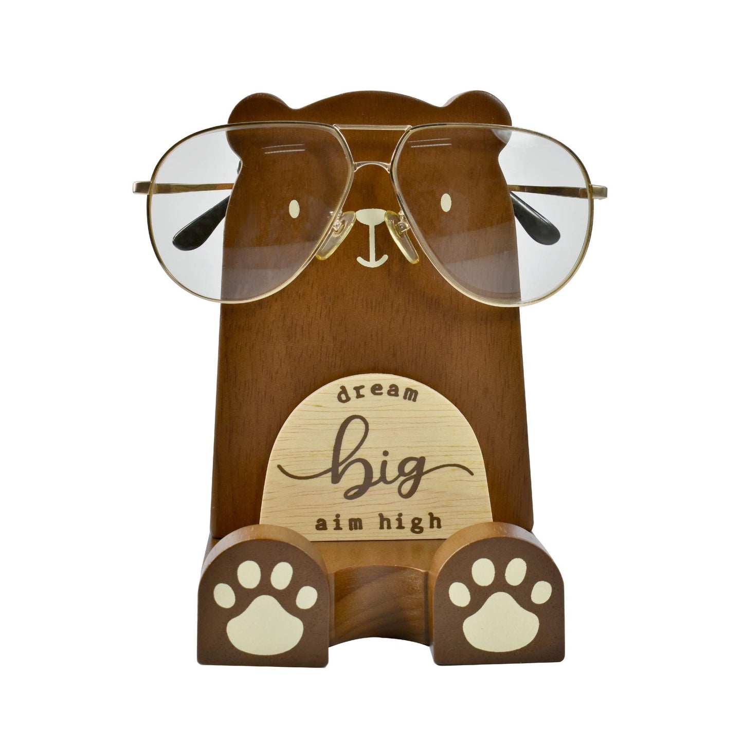 I'm Wood Multipurpose Eyeglass Phone Pen & Pencil Holder Stand Stationery Desk Box Organizer