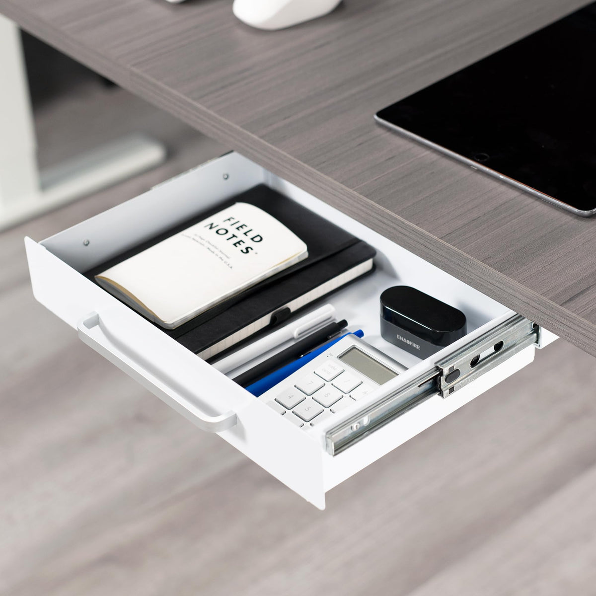 VIVO White 13 x 9 inch Under Desk Storage Drawer, DESK-DR1H-W