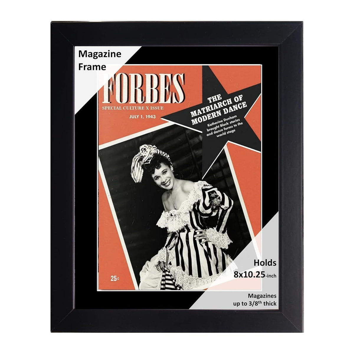 Creative Picture Frames 8 x 10.25 Magazine Frame with Full-Strength Glass, Holds Up To A 1/4" Thick