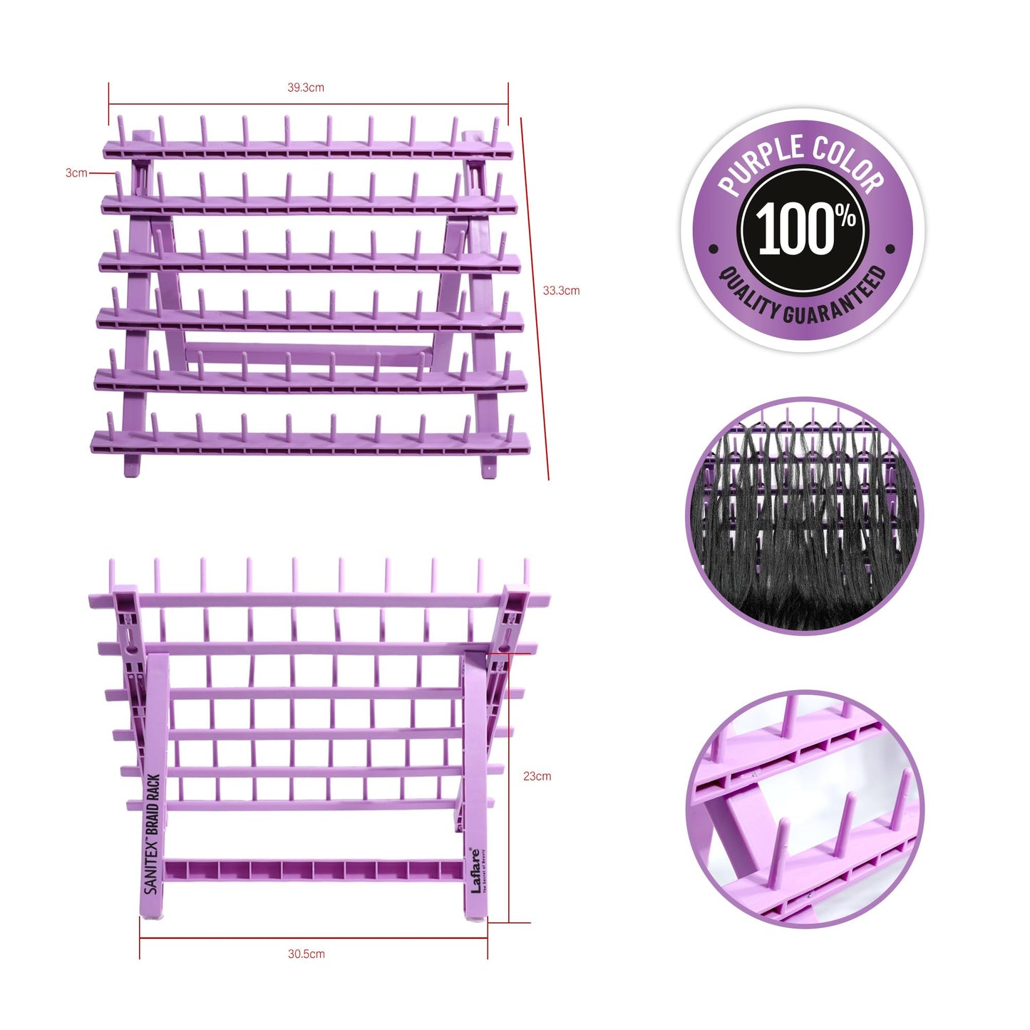 Laflare Braid Rack 60 Spools, PP Braiding Hair Stand, Thread Rack, Sewing Organizer, Quilting