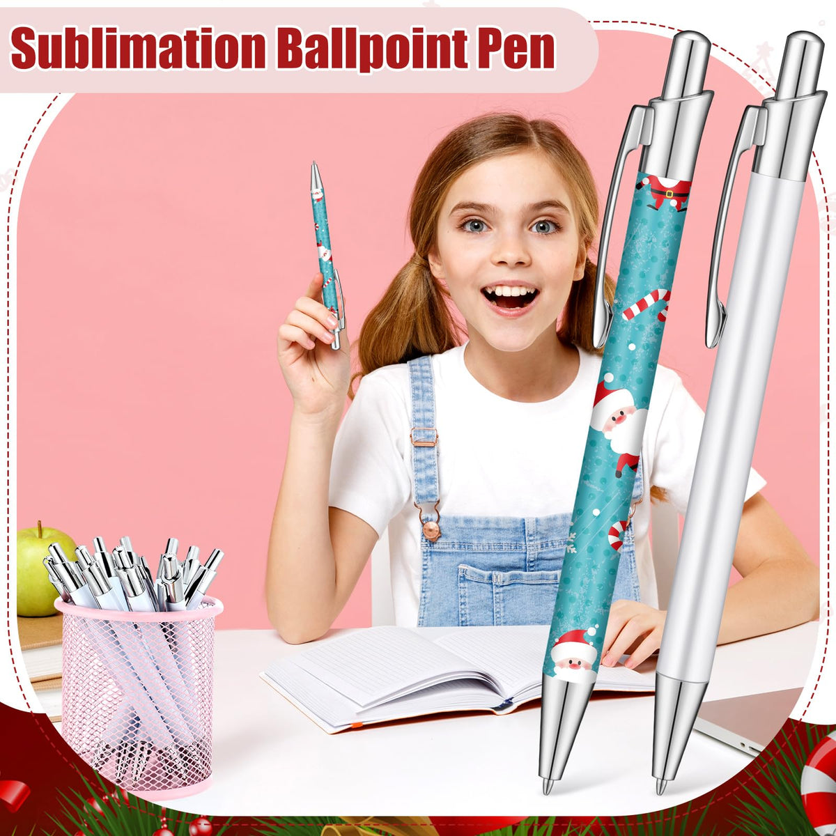 Yexiya 20 Pcs Sublimation Pens Blank White Aluminum Ballpoint with Clip
