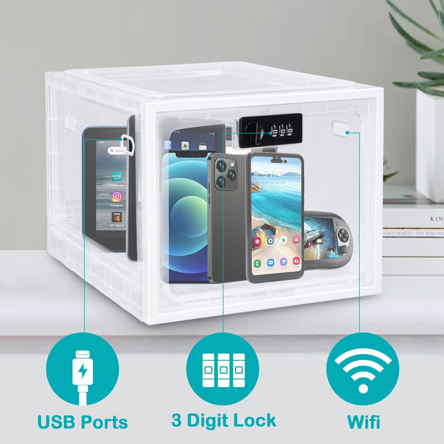 Lalifebuss Combination Lock Boxes for Personal Items, Lockable Storage Box for Office