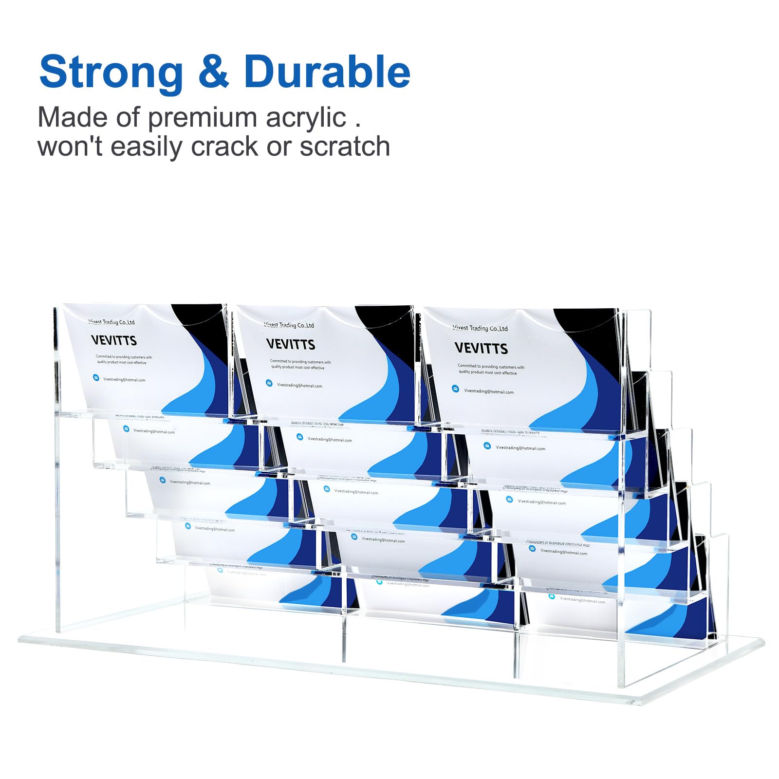 Vevitts Acrylic Business Card Holder for Desk Multiple Business Card Holders Business Card