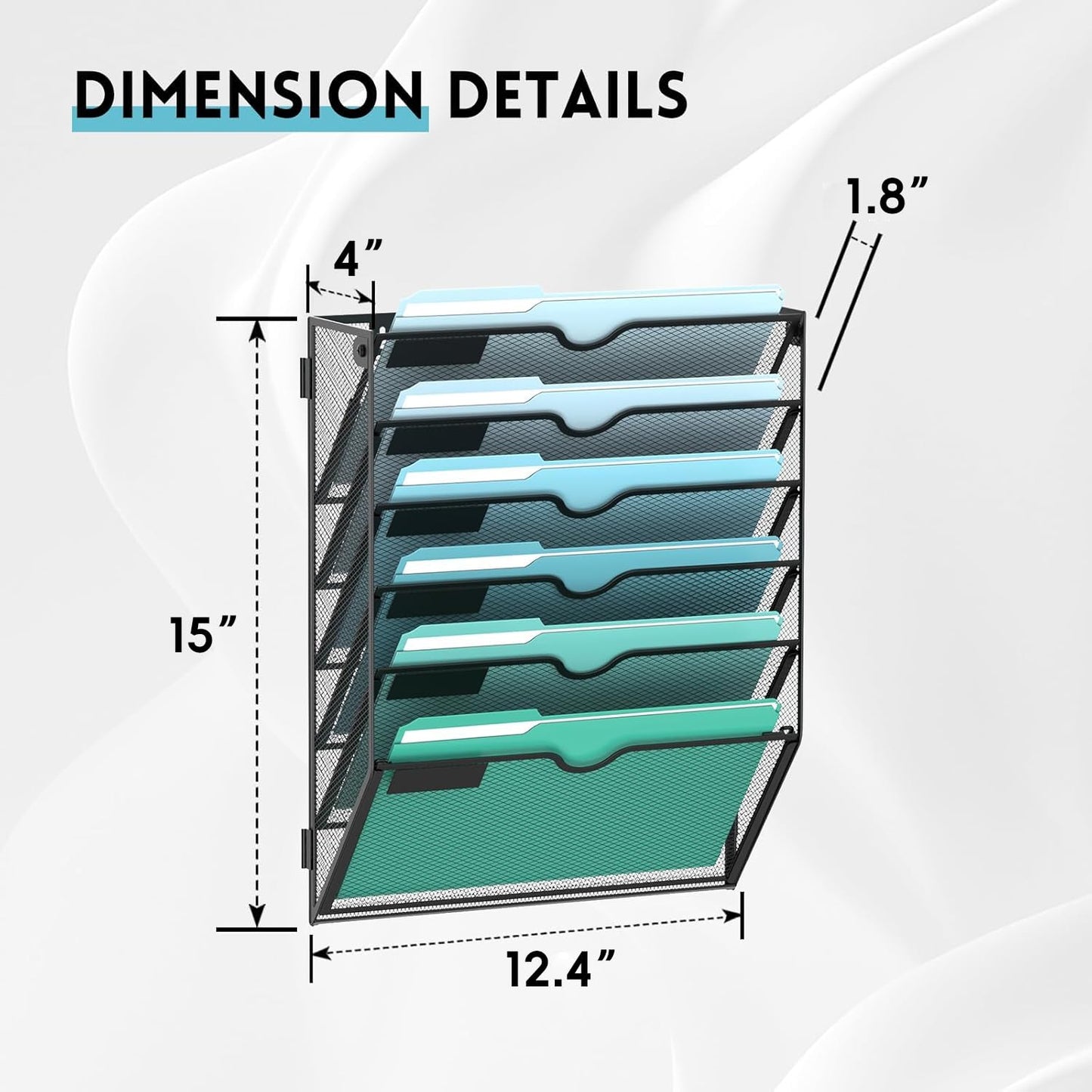 SUPEASY 6-Tier Wall File Organizer, Wall Mounted Mail Sorter, 2 Pack