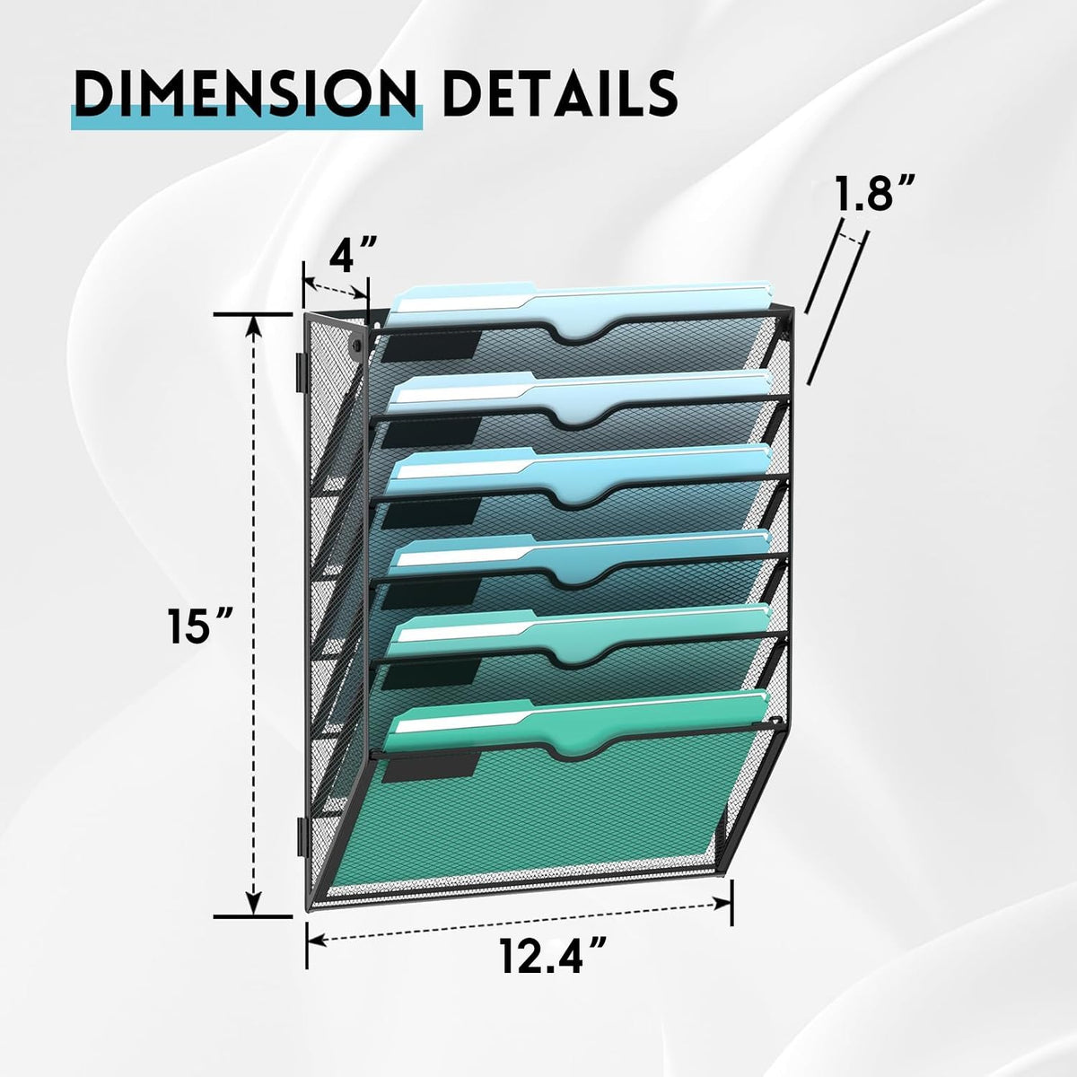 SUPEASY 6-Tier Wall File Organizer, Wall Mounted Mail Sorter, 2 Pack