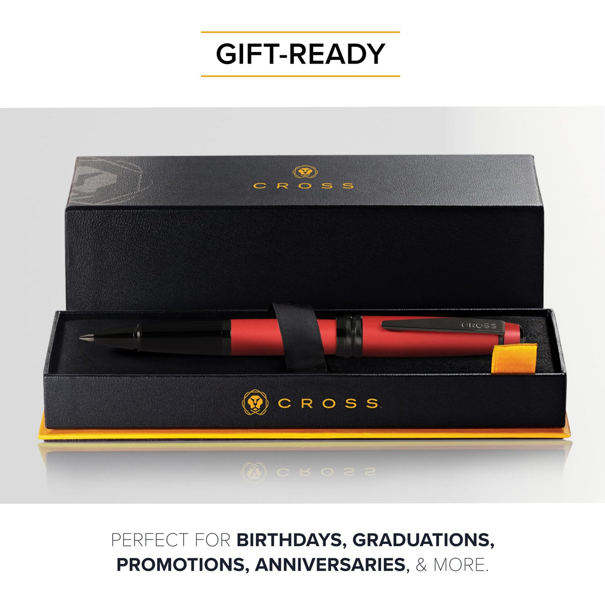 Cross Bailey Matte Red Lacquer Rollerball Pen, Medium Point, Black Ink