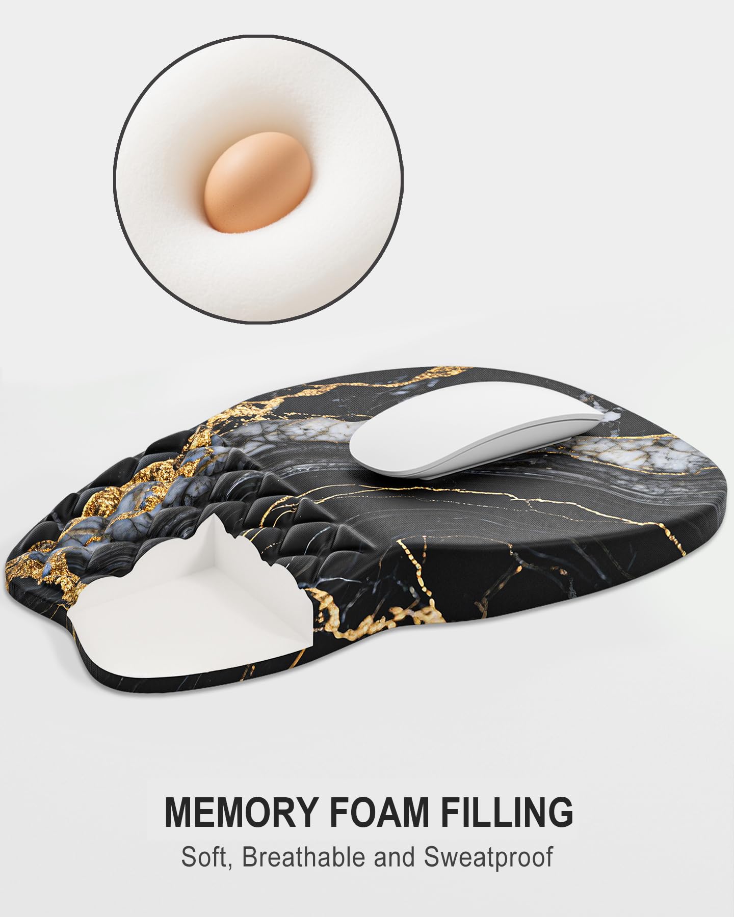 Auhoahsil Ergonomic Mouse Pad with Wrist Rest, Comfortable Slope Computer Mouse Mat with Wrist