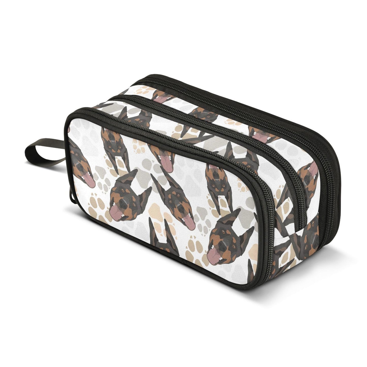 Sletend Pencil Case Doberman Dog 3 Compartments Pencil Pouch