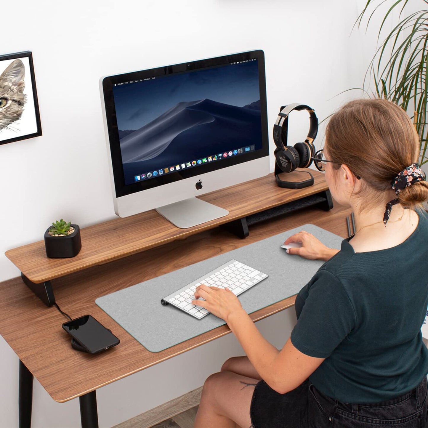 Desk Mat Large Protector Pad - Multifunctional Dual-Sided Office Desk Pad,Smooth Surface Soft Mouse
