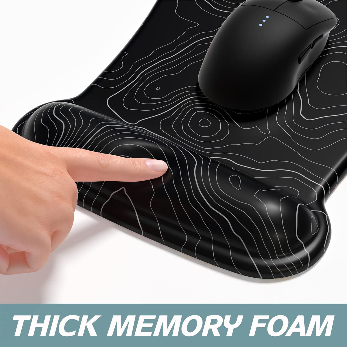 ITNRSIIET Mouse Pad Wrist Support Keyboard Wrist Rest Pad Ergonomic Mousepad Non-Slip Memory Foam