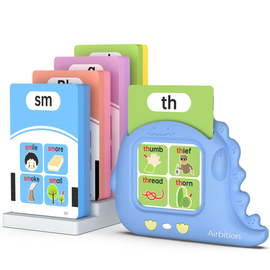 Phonics Talking Flash Cards for Toddlers 3-8, Airbition Learn to Read in 20 Stages, Digraphs CVC